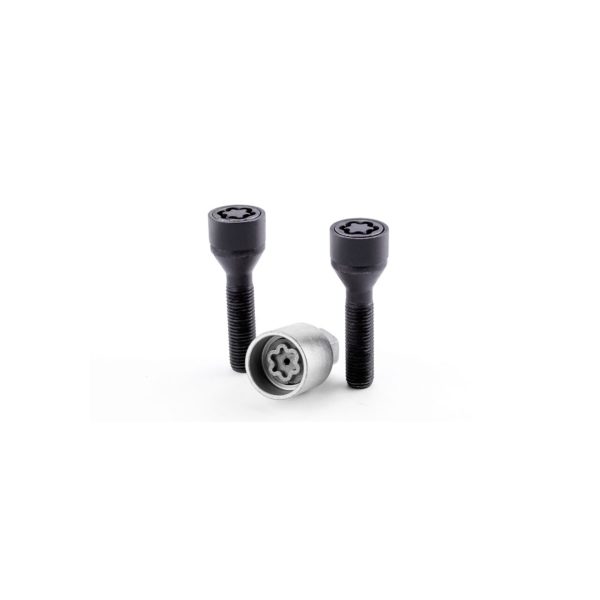 Boulons antivol ST M14x1,25x33 portée conique 60° noir (2 pces)